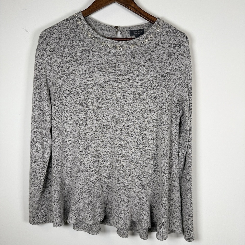 Women's The Limited Shirt Long Sleeve Soft Career Casual Jewel Embellished Small